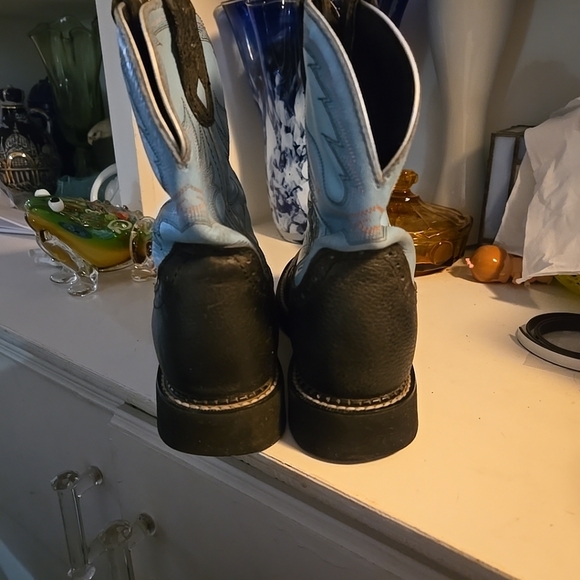 JUSTIN Boots Gypsy Womens Size 8 B - Western Cowboy Boots - Teal Style L9905 - Picture 3 of 4